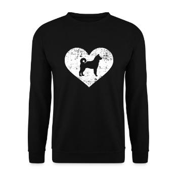 Norwegian moose dog - Unisex Sweatshirt - black - Front - Alina (178cm) & Michal (187cm)