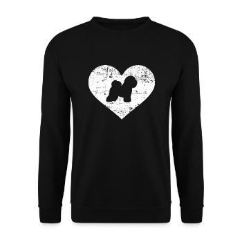 Bichon Frise - Sweat-shirt Unisexe - noir - Devant - Alina (178cm) & Michal (187cm)