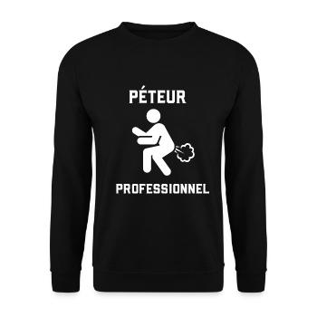 Péteur professionnel / Cadeau péter pet - Sweat-shirt Unisexe - noir - Devant - Alina (178cm) & Michal (187cm)