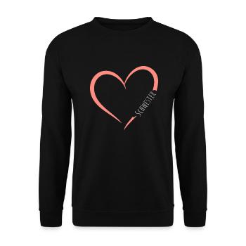 Schwesterherz Schwester Freundin Geschenk - Unisex Pullover - Schwarz - Vorne - Alina (178cm) & Michal (187cm)