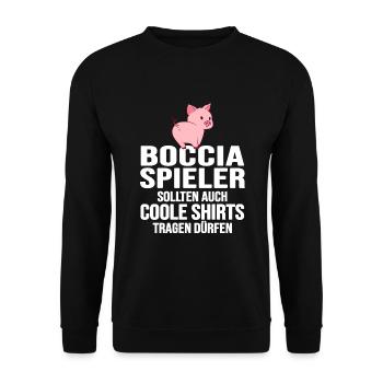 boccia patanque boulespieler boccia-schweinchen - Unisex Pullover - Schwarz - Vorne - Alina (178cm) & Michal (187cm)