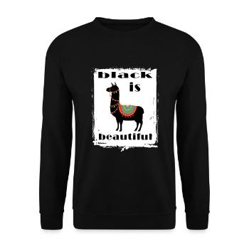 schwarz drama lama toleranz black people human - Unisex Pullover - Schwarz - Vorne - Alina (178cm) & Michal (187cm)