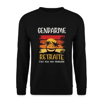 gendarme retraité - Sweat-shirt Unisexe - noir - Devant - Alina (178cm) & Michal (187cm)