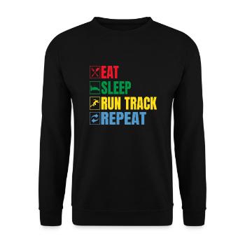 Track And Field Athletes Eat Sleep Run Track - Unisex Sweatshirt - black - Front - Alina (178cm) & Michal (187cm)