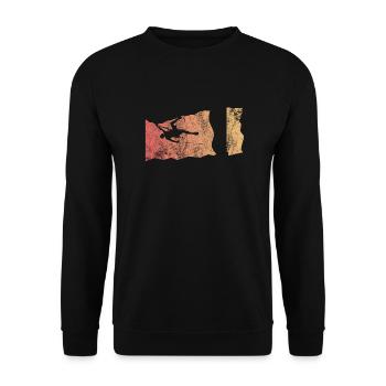 Geschenk Kletterer Boulderer klettern bouldern - Unisex Pullover - Schwarz - Vorne - Alina (178cm) & Michal (187cm)