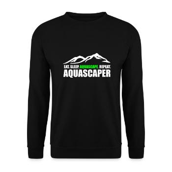 Aquascaping Aquascape Aquarium Gift Fish - Unisex Sweatshirt - black - Front - Alina (178cm) & Michal (187cm)