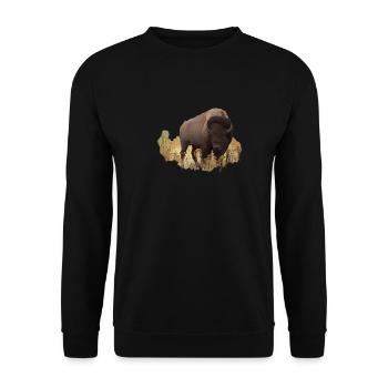 Bison Buffalo Buffalo Etats-Unis Amérique Indien Animal - Sweat-shirt Unisexe - noir - Devant - Alina (178cm) & Michal (187cm)