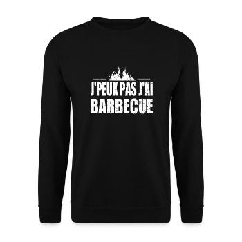 J'peux pas j'ai Barbecue - Sweat-shirt Unisexe - noir - Devant - Alina (178cm) & Michal (187cm)