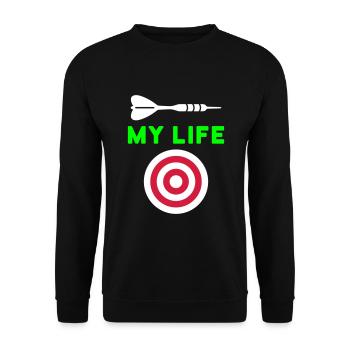 My life (dart, target) - Unisex Sweatshirt - black - Front - Alina (178cm) & Michal (187cm)