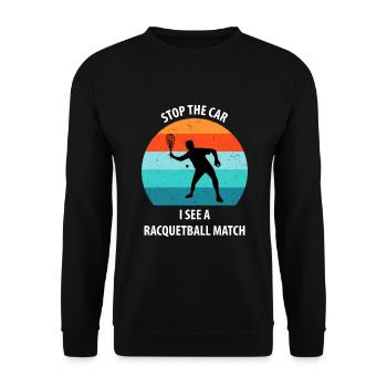 Racqueetball - Unisex Sweatshirt - black - Front - Alina (178cm) & Michal (187cm)