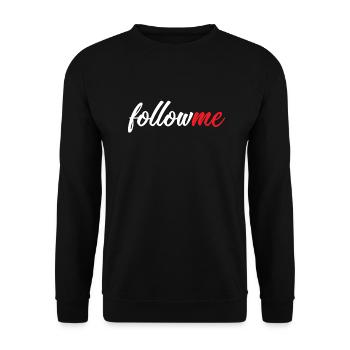 folge mir - Unisex Pullover - Schwarz - Vorne - Alina (178cm) & Michal (187cm)