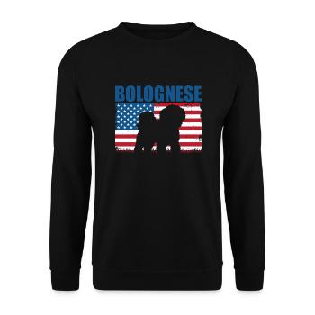 Bolognese Dogs Dad Dog Mom | Bolognese - Unisex Sweatshirt - black - Front - Alina (178cm) & Michal (187cm)