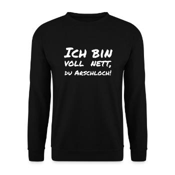 I'm very nice, you asshole! - Unisex Sweatshirt - black - Front - Alina (178cm) & Michal (187cm)