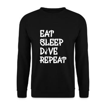 tauchen, spruch für taucher - Unisex Pullover - Schwarz - Vorne - Alina (178cm) & Michal (187cm)