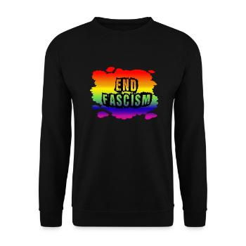 Stop AfD contre la droite, la démocratie, la diversité, la gauche - Sweat-shirt Unisexe - noir - Devant - Alina (178cm) & Michal (187cm)
