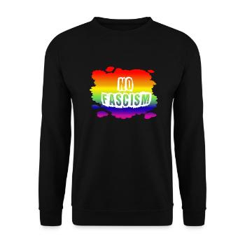 Stop AfD contre la droite, la démocratie, la diversité, la gauche - Sweat-shirt Unisexe - noir - Devant - Alina (178cm) & Michal (187cm)