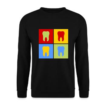 Dental teeth dentist dental assistant Pop Art - Unisex Sweatshirt - black - Front - Alina (178cm) & Michal (187cm)