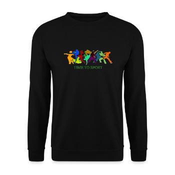 Sport - Unisex Pullover - Schwarz - Vorne - Alina (178cm) & Michal (187cm)