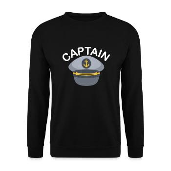 Captain - Skipper - Kapitän - Matrose-Geschenkidee - Unisex Pullover - Schwarz - Vorne - Alina (178cm) & Michal (187cm)