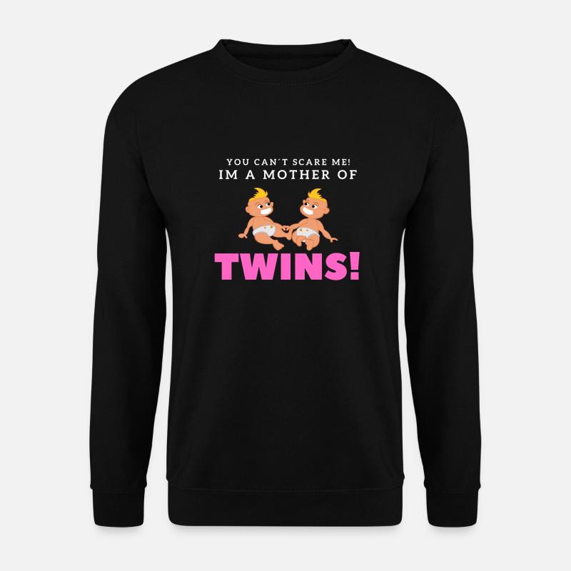 Twins pregnancy mom dad gift 7th - Unisex Sweatshirt - black