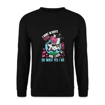 Kuh Kühe Rind Bauernhof Milchbauer Bauer Landwirt - Unisex Pullover - Schwarz - Vorne - Alina (178cm) & Michal (187cm)