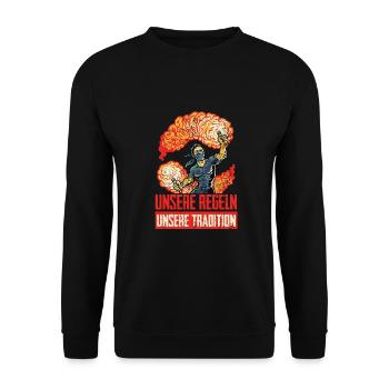 Feuerwerk ist kein Verbrechen Pyro Ultras - Unisex Pullover - Schwarz - Vorne - Alina (178cm) & Michal (187cm)