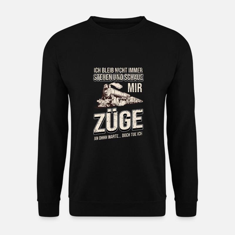 Zug Züge Eisenbahn Lok Dampflok Modelleisenbahn - Unisex Pullover - Schwarz