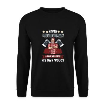 Cadeau de bûcheron forestier de tronçonneuse à chaîne - Sweat-shirt Unisexe - noir - Devant - Alina (178cm) & Michal (187cm)