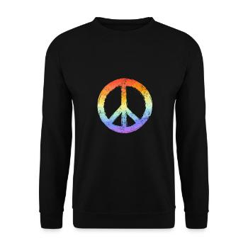 Hippy Peace Symbole Hippie Paix Liberté Amour - Sweat-shirt Unisexe - noir - Devant - Alina (178cm) & Michal (187cm)