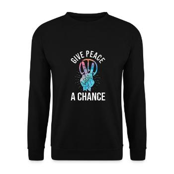 Hippy Peace Symbole Hippie Paix Liberté Amour - Sweat-shirt Unisexe - noir - Devant - Alina (178cm) & Michal (187cm)