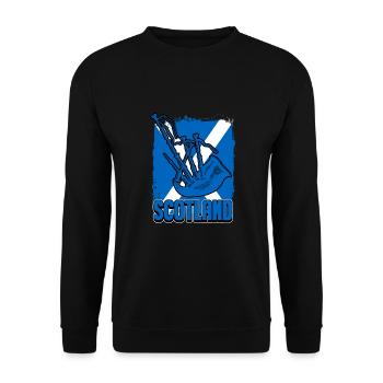 Cornemuse Ecosse Highland Ecossais Moyen Âge - Sweat-shirt Unisexe - noir - Devant - Alina (178cm) & Michal (187cm)