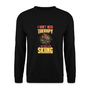 Ski Wintersport Urlaub Winter Apres Ski Geschenk - Unisex Pullover - Schwarz - Vorne - Alina (178cm) & Michal (187cm)
