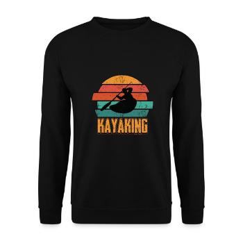 Kayak Kayaking Kanu Kanusport Kajakfahrer Fluss - Unisex Pullover - Schwarz - Vorne - Alina (178cm) & Michal (187cm)
