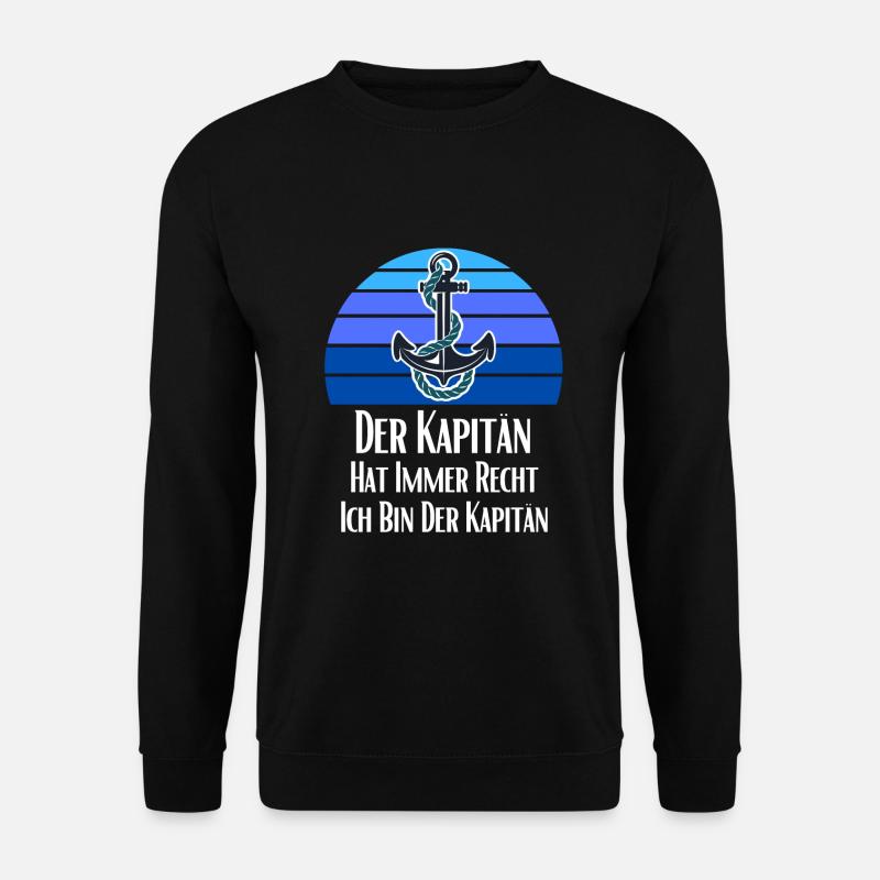 Segeln Kapitän Segelschiff Vater - Unisex Pullover - Schwarz