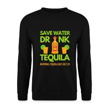 Without Tequila at the Party Without Me at the Party - Unisex Sweatshirt - black - Front - Alina (178cm) & Michal (187cm)