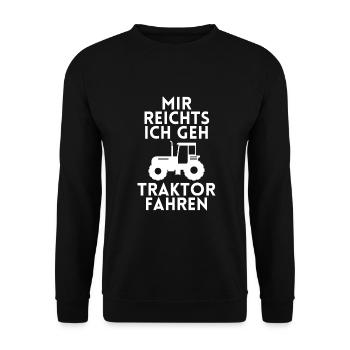 ICH LIEBE ES TRECKER ZU FAHREN ALLEINE - Unisex Pullover - Schwarz - Vorne - Alina (178cm) & Michal (187cm)