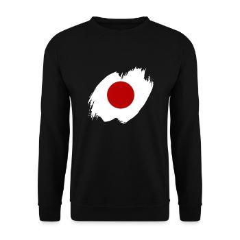 Japan Flag Used Look Nihon Japanese Flag - Unisex Sweatshirt - black - Front - Alina (178cm) & Michal (187cm)