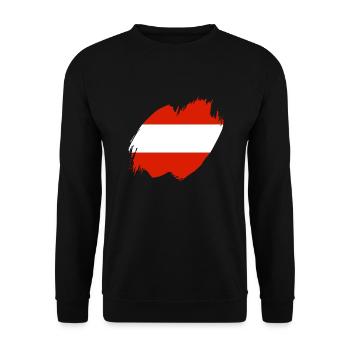Drapeau de l’Autriche Drapeau autrichien AT - Sweat-shirt Unisexe - noir - Devant - Alina (178cm) & Michal (187cm)