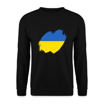 Drapeau de l’Ukraine Vintage Drapeau ukrainien d’occasion Look - Sweat-shirt Unisexe - noir - Devant - Alina (178cm) & Michal (187cm)