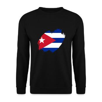 Cuba Flag Caraïbes Vacances Cuba Voyage La Havane - Sweat-shirt Unisexe - noir - Devant - Alina (178cm) & Michal (187cm)