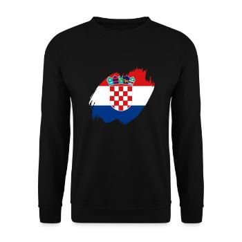 Croatie Drapeau Adriatique Zagreb Drapeau croate - Sweat-shirt Unisexe - noir - Devant - Alina (178cm) & Michal (187cm)
