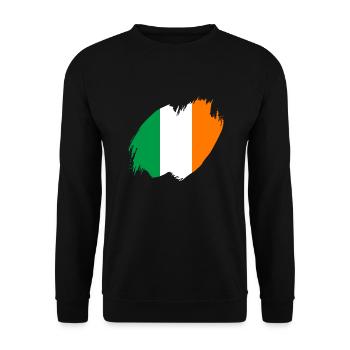 Ireland Flag Vintage Irish Flag Dublin - Unisex Sweatshirt - black - Front - Alina (178cm) & Michal (187cm)