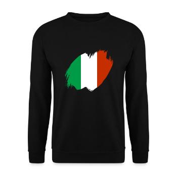 Italie Drapeau Vintage Drapeau Italien Occasion Look - Sweat-shirt Unisexe - noir - Devant - Alina (178cm) & Michal (187cm)