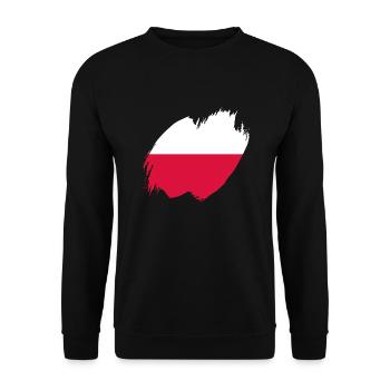 Drapeau de Pologne utilisé Look Polska Drapeau polonais - Sweat-shirt Unisexe - noir - Devant - Alina (178cm) & Michal (187cm)