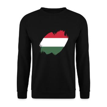 Hungary Flag Hungarian Flag Balaton Hungary - Unisex Sweatshirt - black - Front - Alina (178cm) & Michal (187cm)