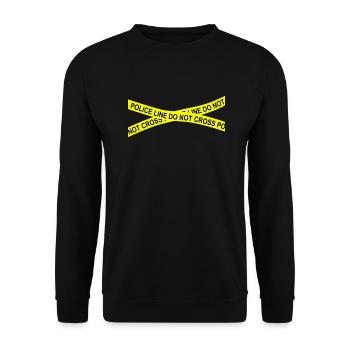 Police line do not cross - Unisex Pullover - Schwarz - Vorne - Alina (178cm) & Michal (187cm)