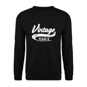 Vintage 1983 - Unisex Sweatshirt - black - Front - Alina (178cm) & Michal (187cm)
