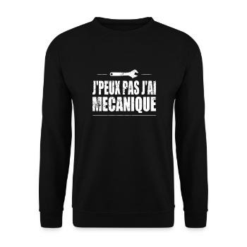 J'peux Pas j'ai mécanique - Sweat-shirt Unisexe - noir - Devant - Alina (178cm) & Michal (187cm)