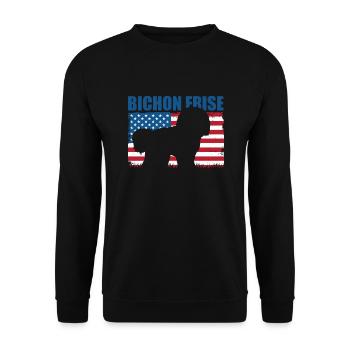 Bichon Frise - Sweat-shirt Unisexe - noir - Devant - Alina (178cm) & Michal (187cm)