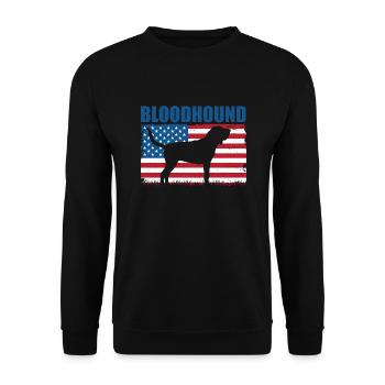 Bloodhound Hund - Unisex Pullover - Schwarz - Vorne - Alina (178cm) & Michal (187cm)